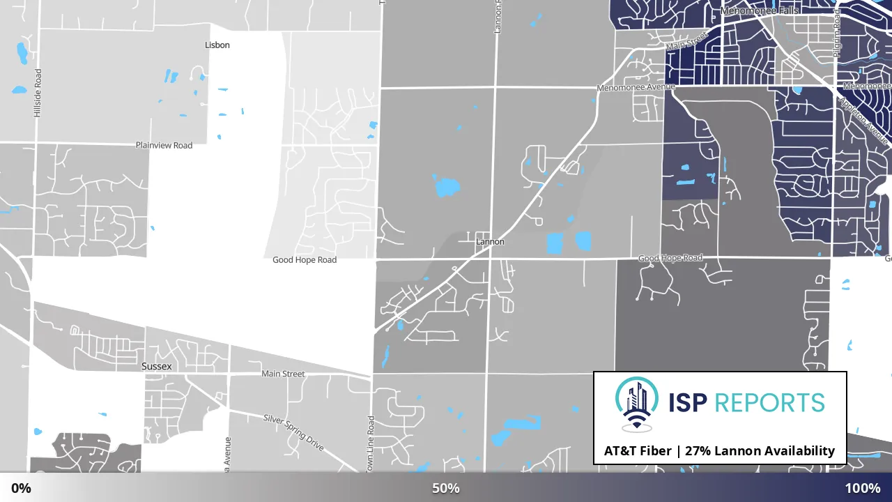 Lannon, WI map of internet availability