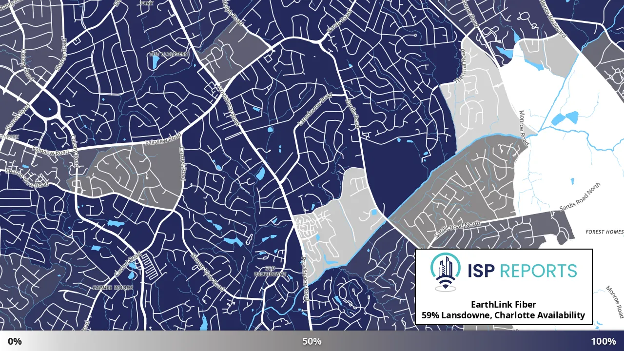Lansdowne, Charlotte, NC map of internet availability