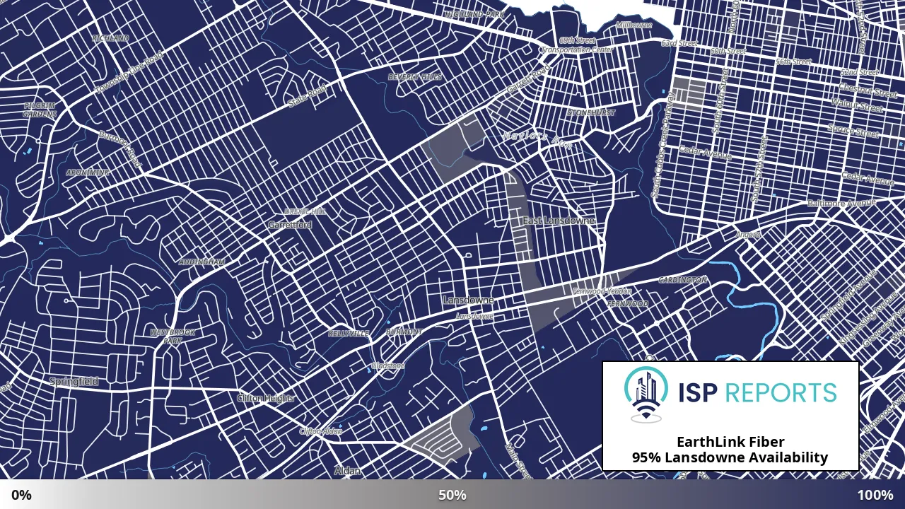 Lansdowne, PA map of internet availability
