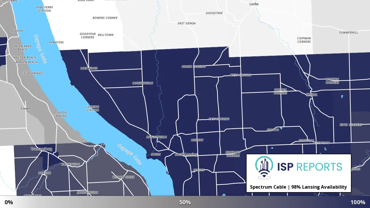 Lansing, NY map of internet availability