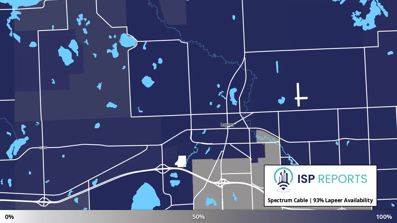 Lapeer, MI map of internet availability