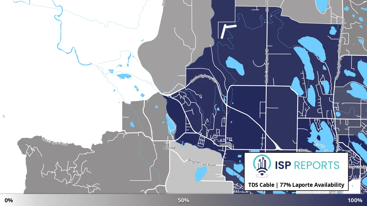 Laporte, CO map of internet availability