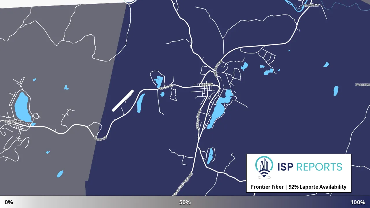 Laporte, PA map of internet availability