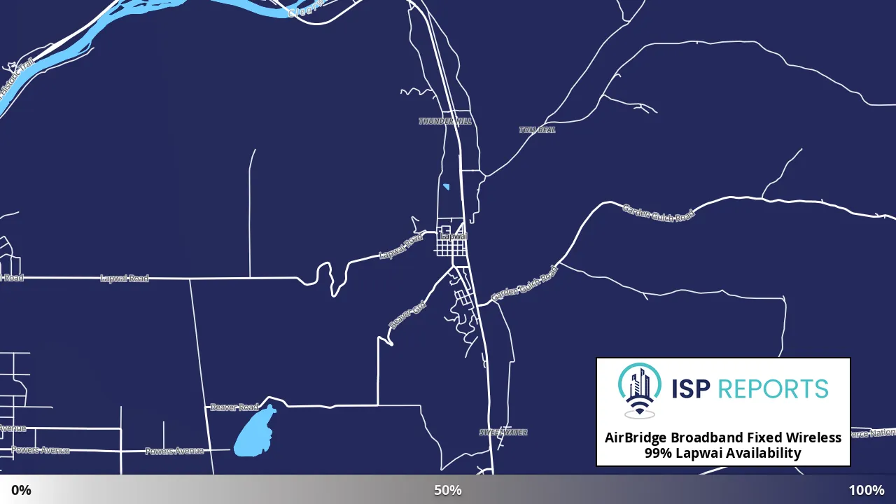 Lapwai, ID map of internet availability
