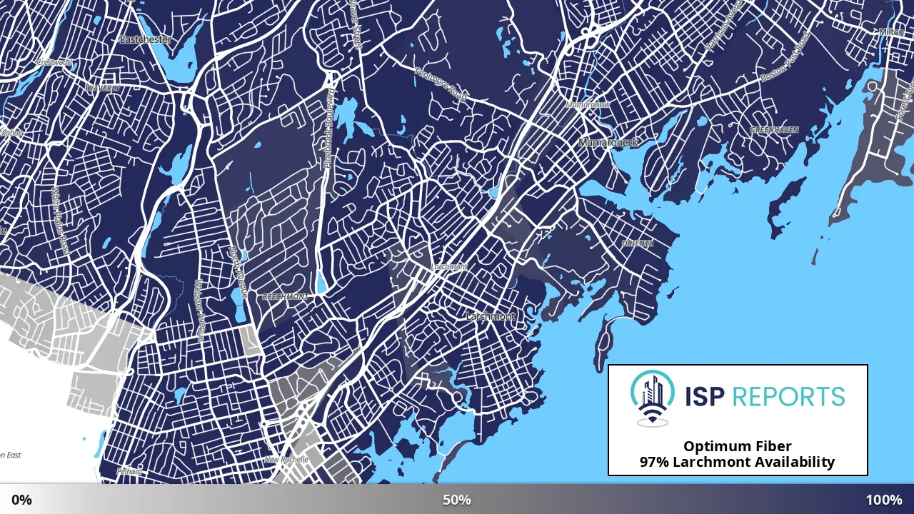 Larchmont, NY map of internet availability