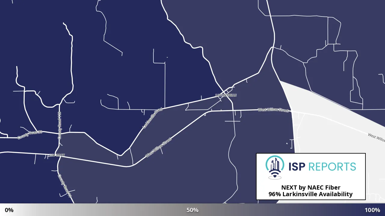 Larkinsville, AL map of internet availability