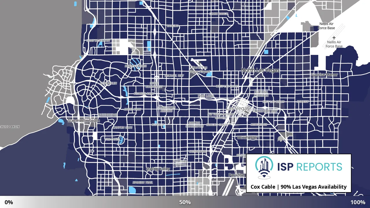Las Vegas, NV map of internet availability