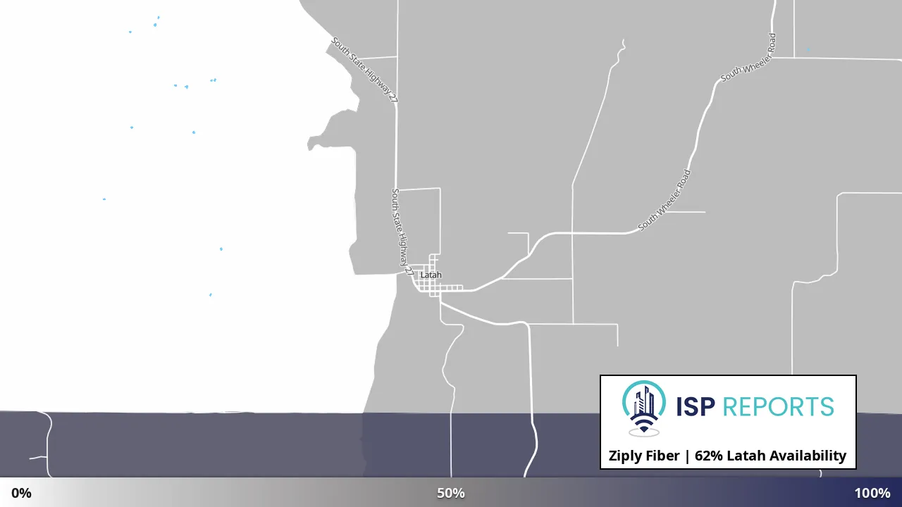 Latah, WA map of internet availability