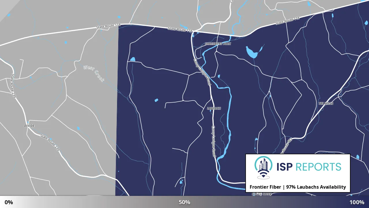 Laubachs, PA map of internet availability