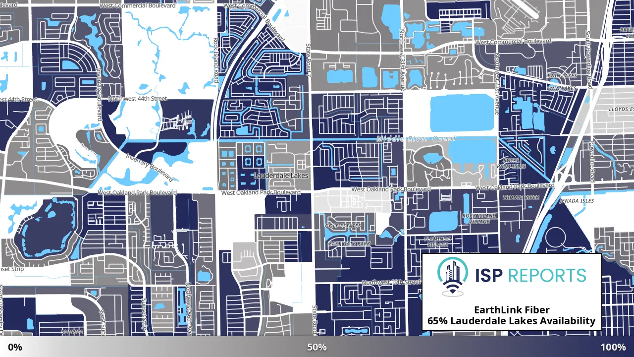 Lauderdale Lakes, FL map of internet availability