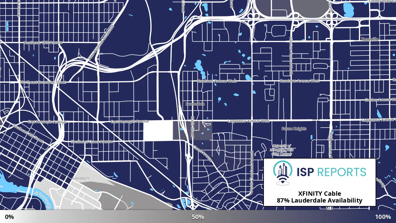 Lauderdale, MN map of internet availability