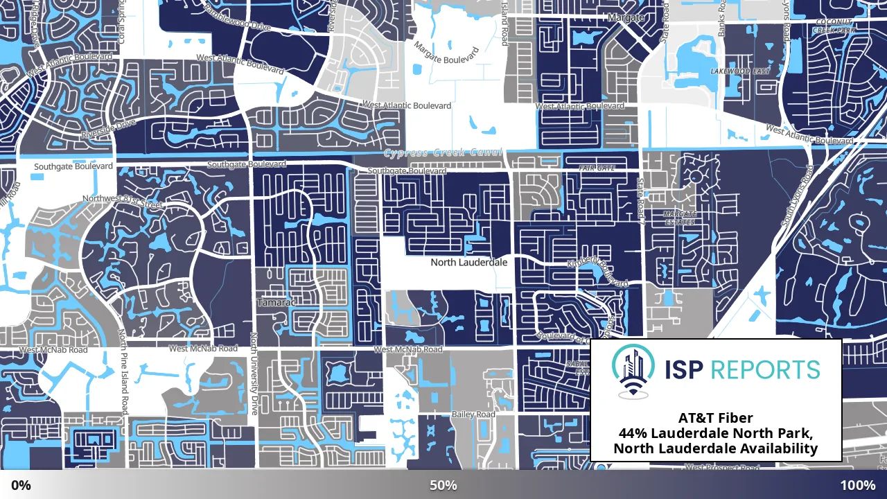 Lauderdale North Park, North Lauderdale, FL map of internet availability