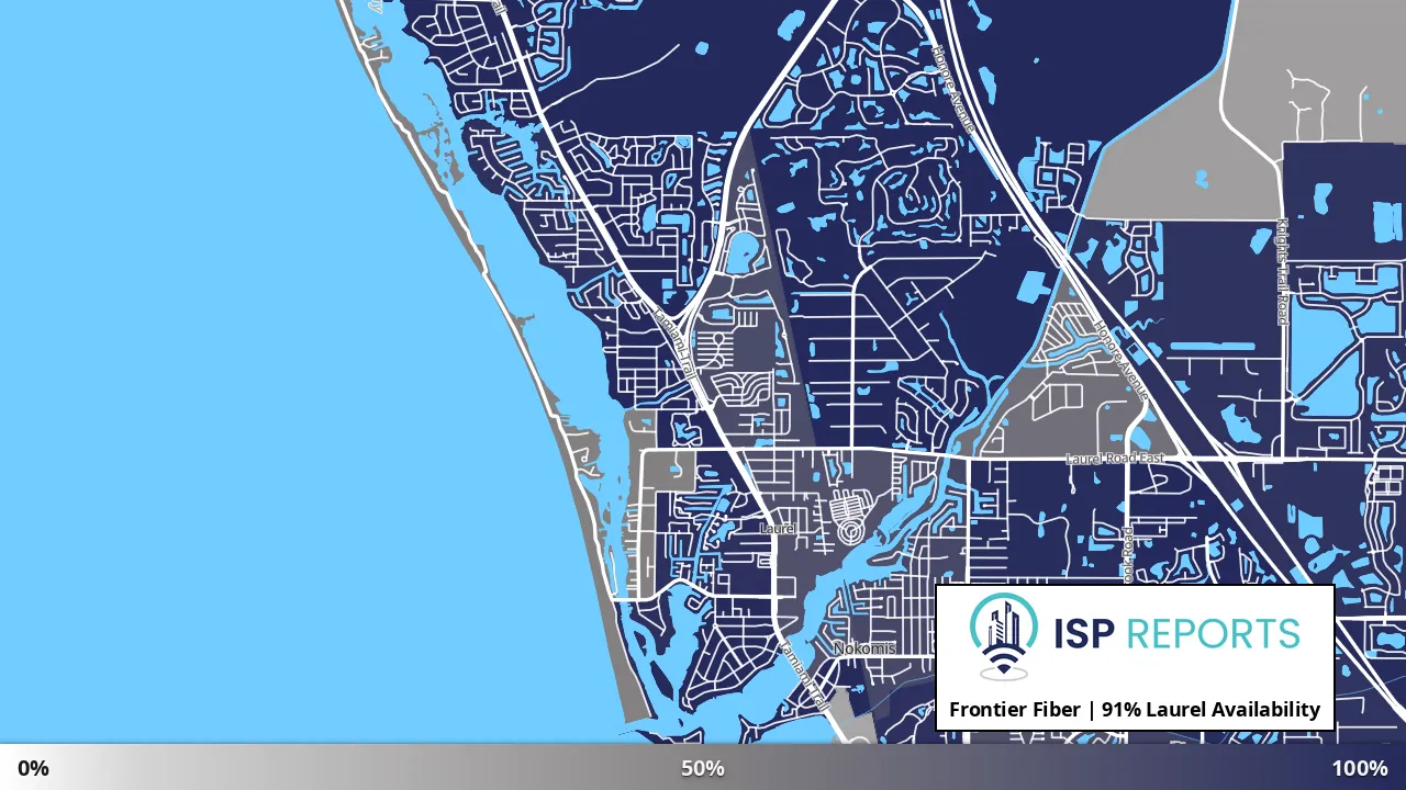 Laurel, FL map of internet availability
