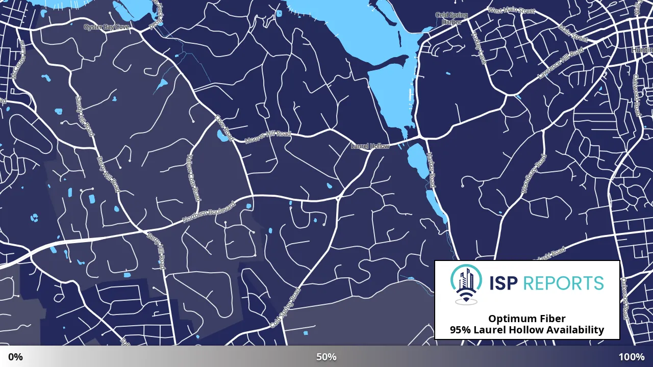 Laurel Hollow, NY map of internet availability