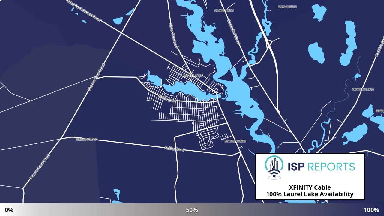 Laurel Lake, NJ map of internet availability