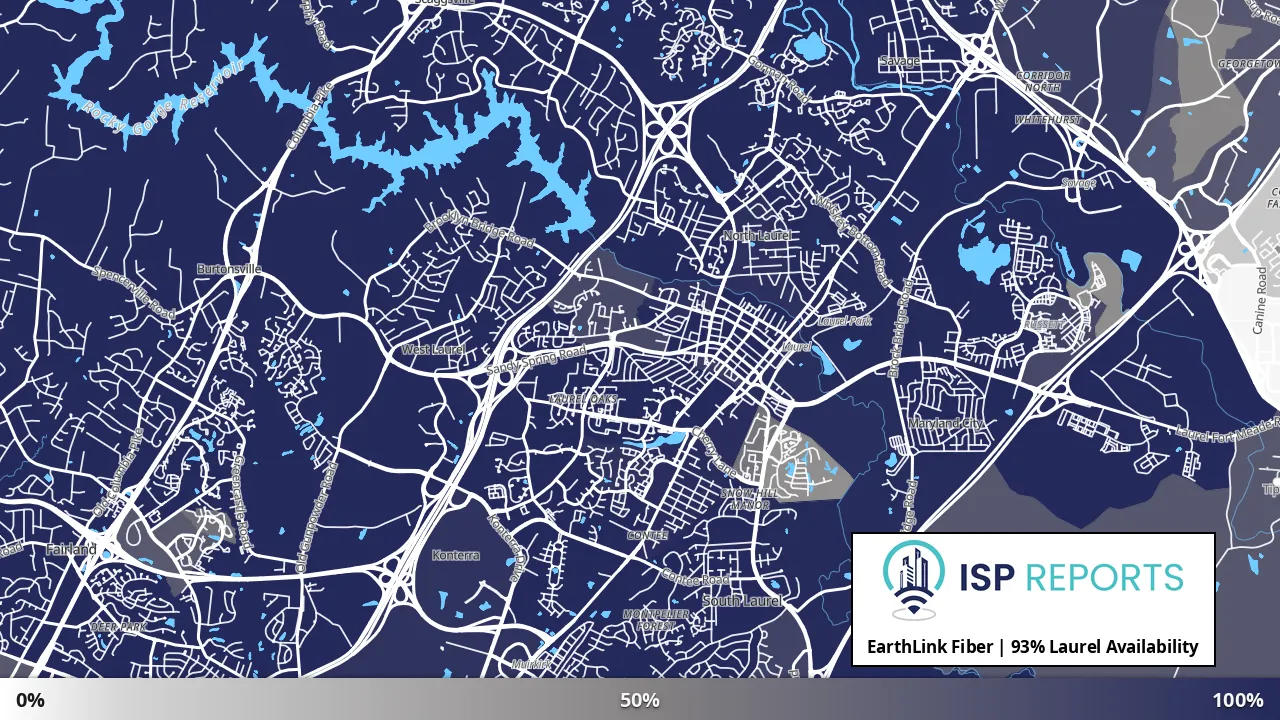 Laurel, MD map of internet availability