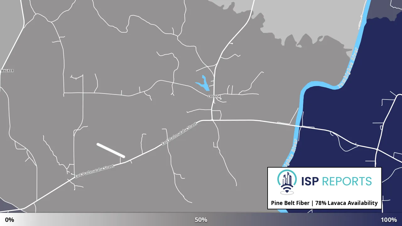 Lavaca, AL map of internet availability