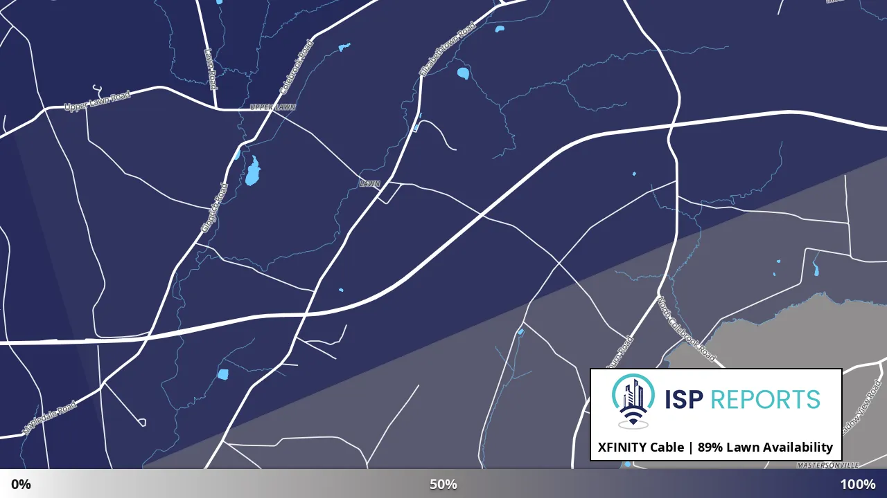 Lawn, PA map of internet availability