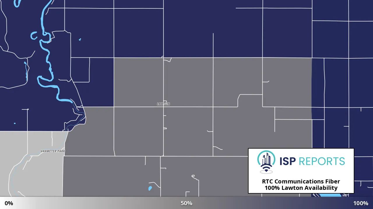 Lawton, IN map of internet availability