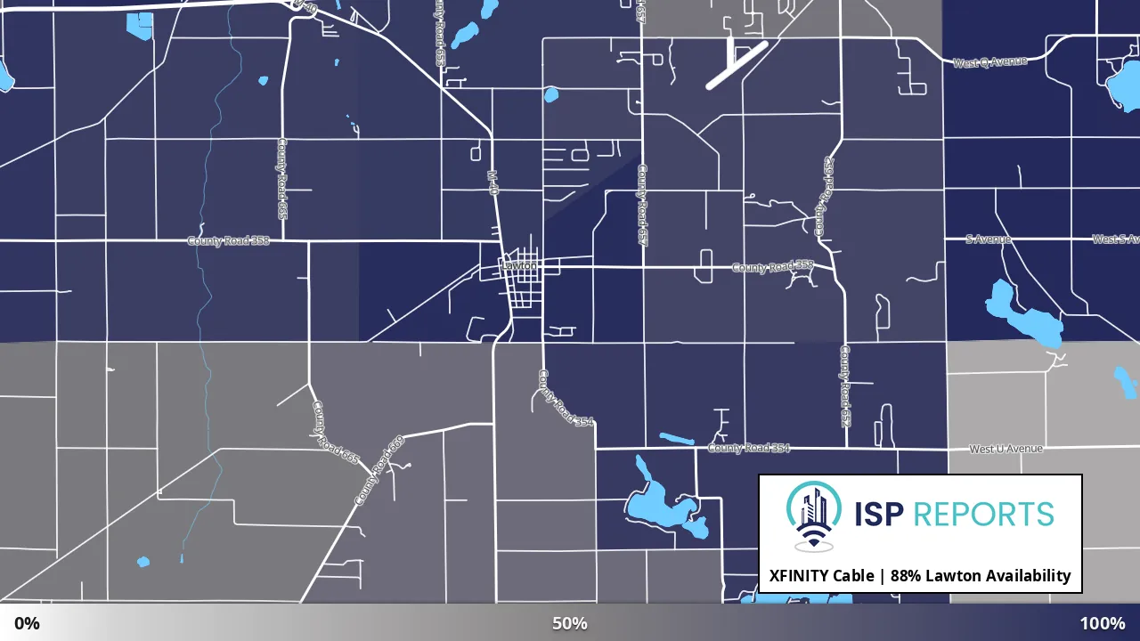 Lawton, MI map of internet availability