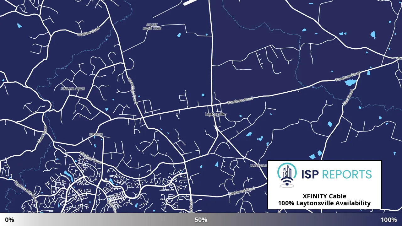 Laytonsville, MD map of internet availability