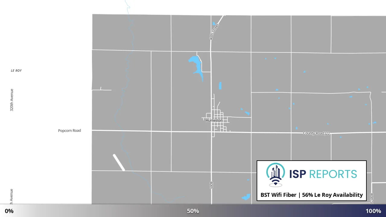 Le Roy, IA map of internet availability
