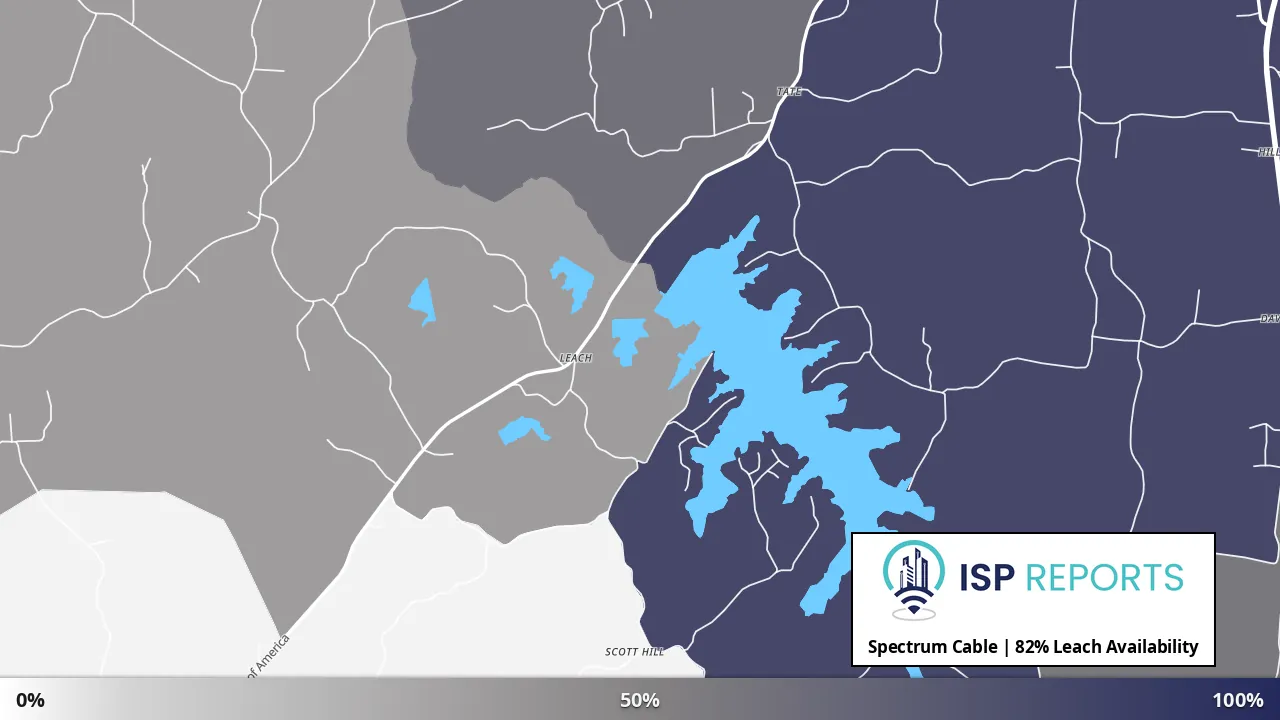 Leach, TN map of internet availability
