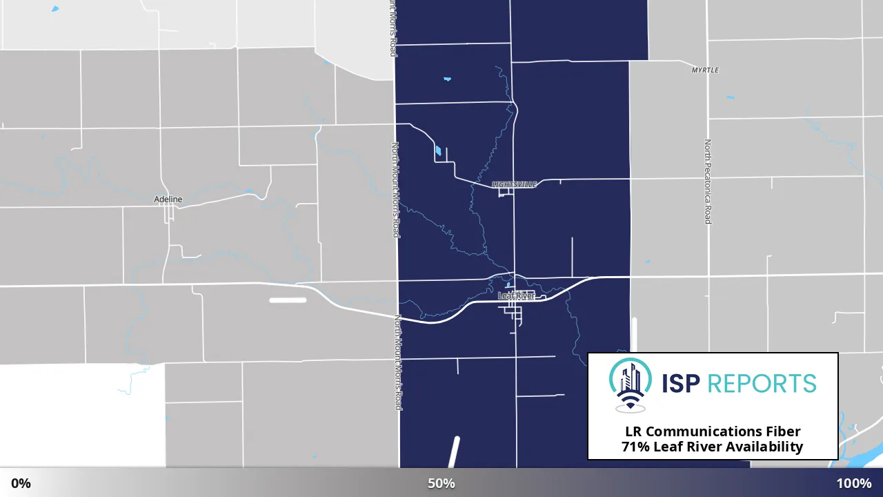 Leaf River, IL map of internet availability