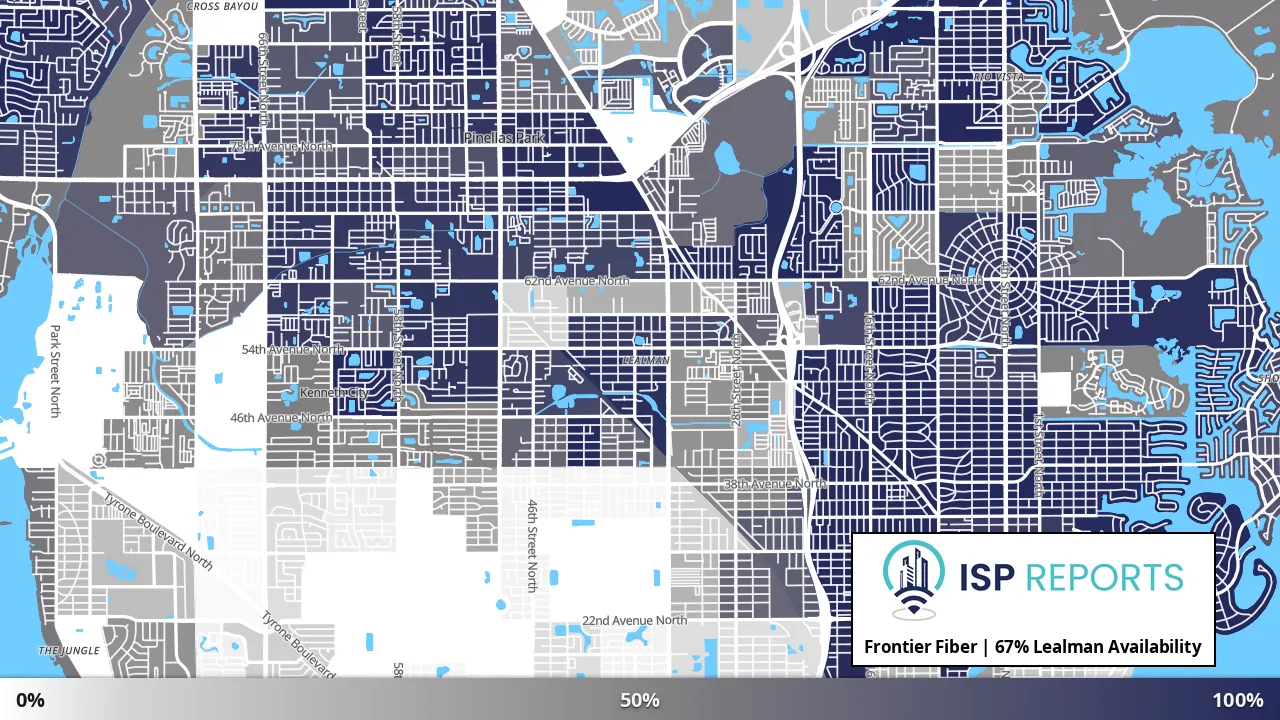 Lealman, FL map of internet availability