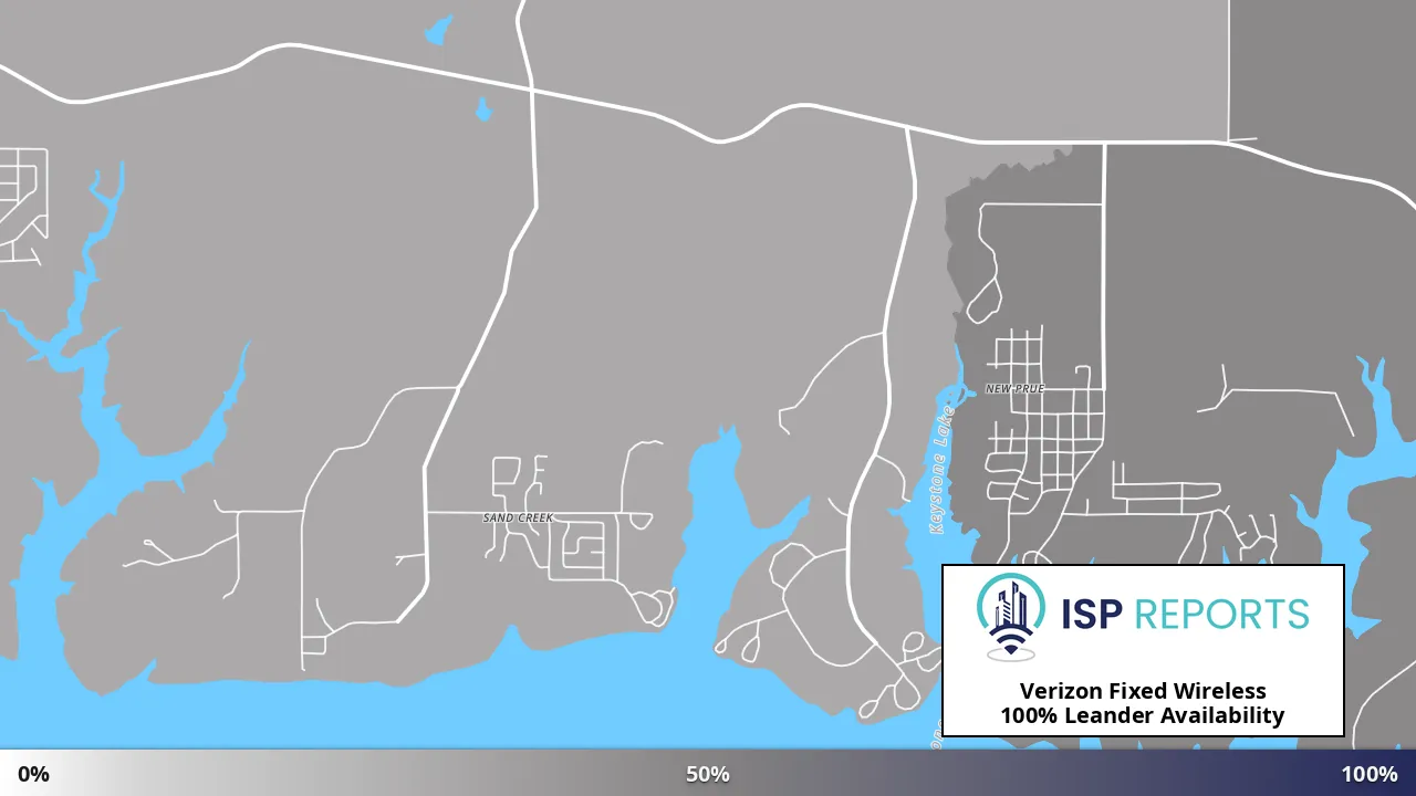 Leander, OK map of internet availability
