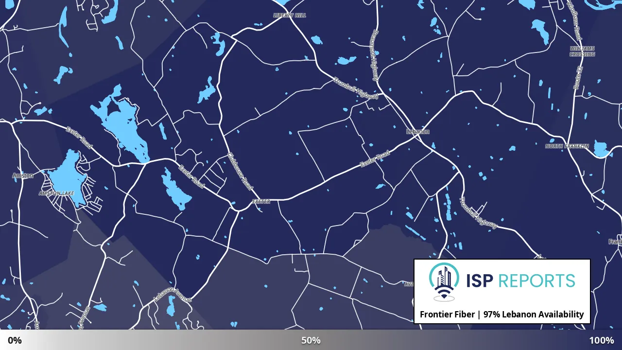 Lebanon, CT map of internet availability