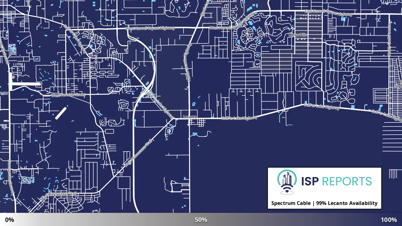 Lecanto, FL map of internet availability