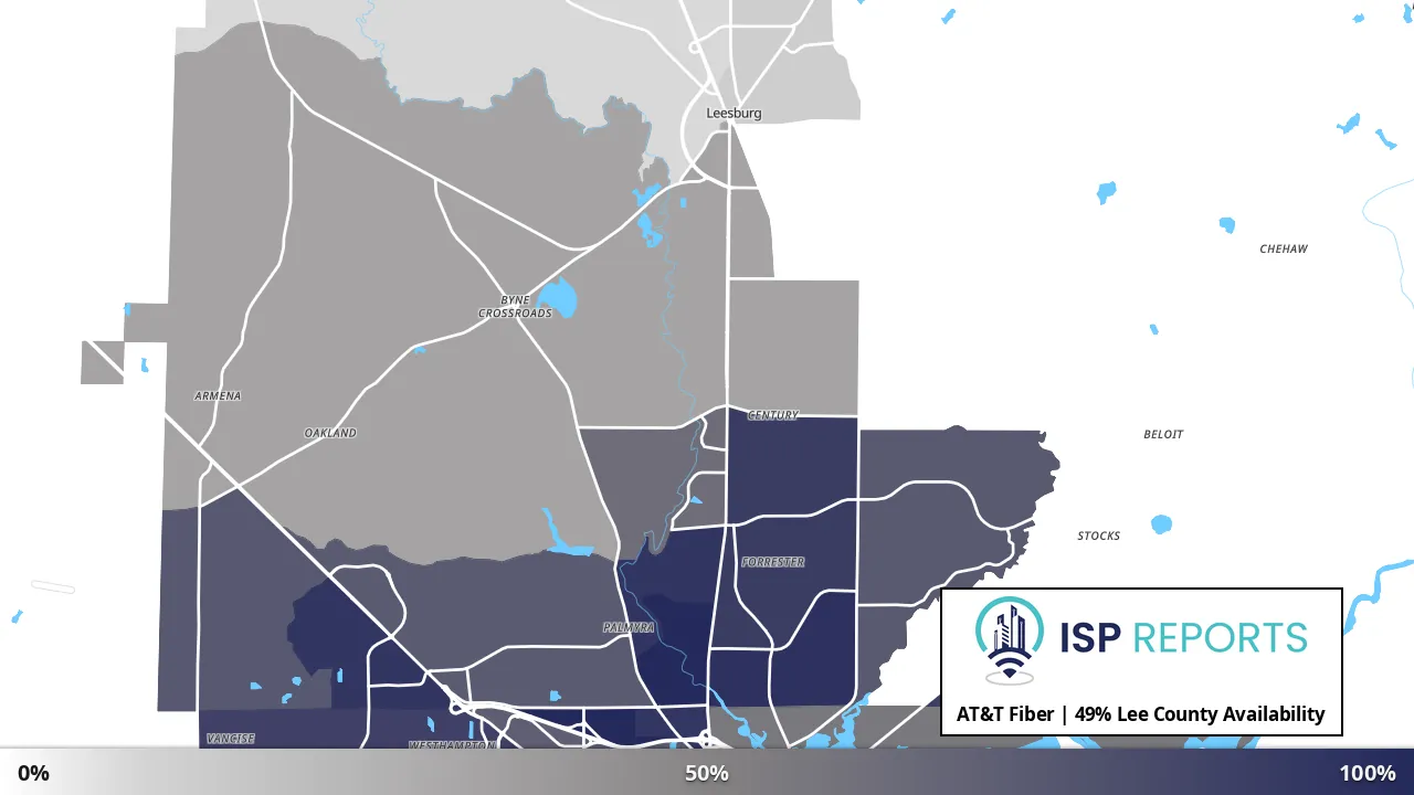Lee County, GA map of internet availability