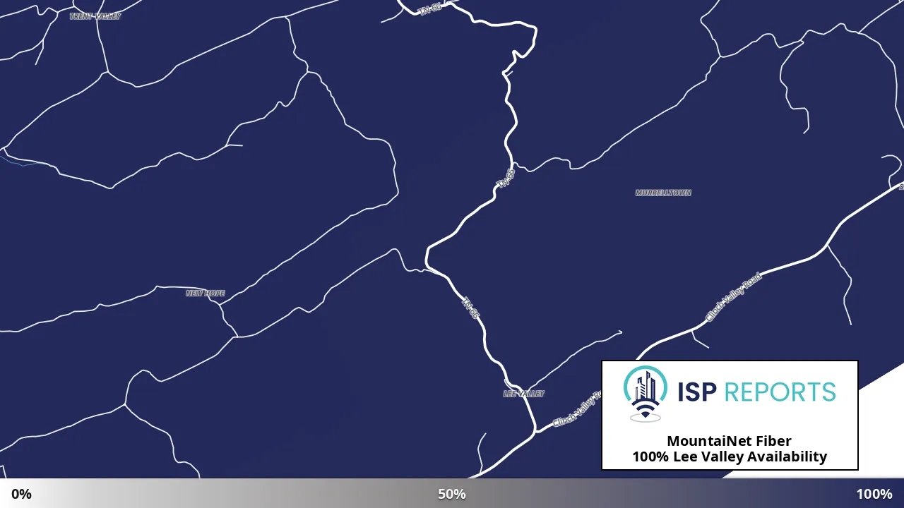 Lee Valley, TN map of internet availability