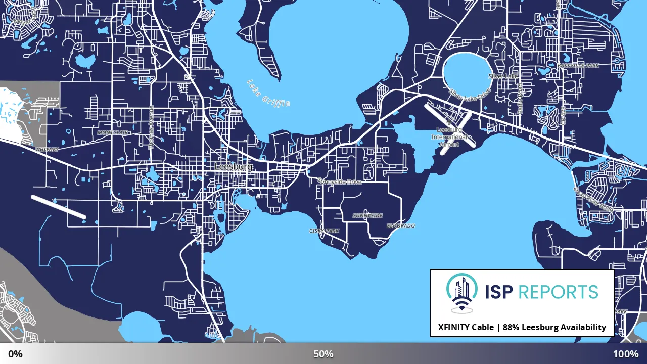 Leesburg, FL map of internet availability