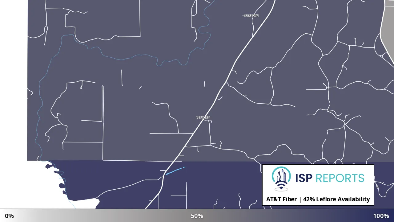 Leflore, MS map of internet availability