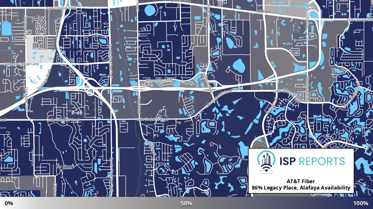 Legacy Place, Alafaya, FL map of internet availability
