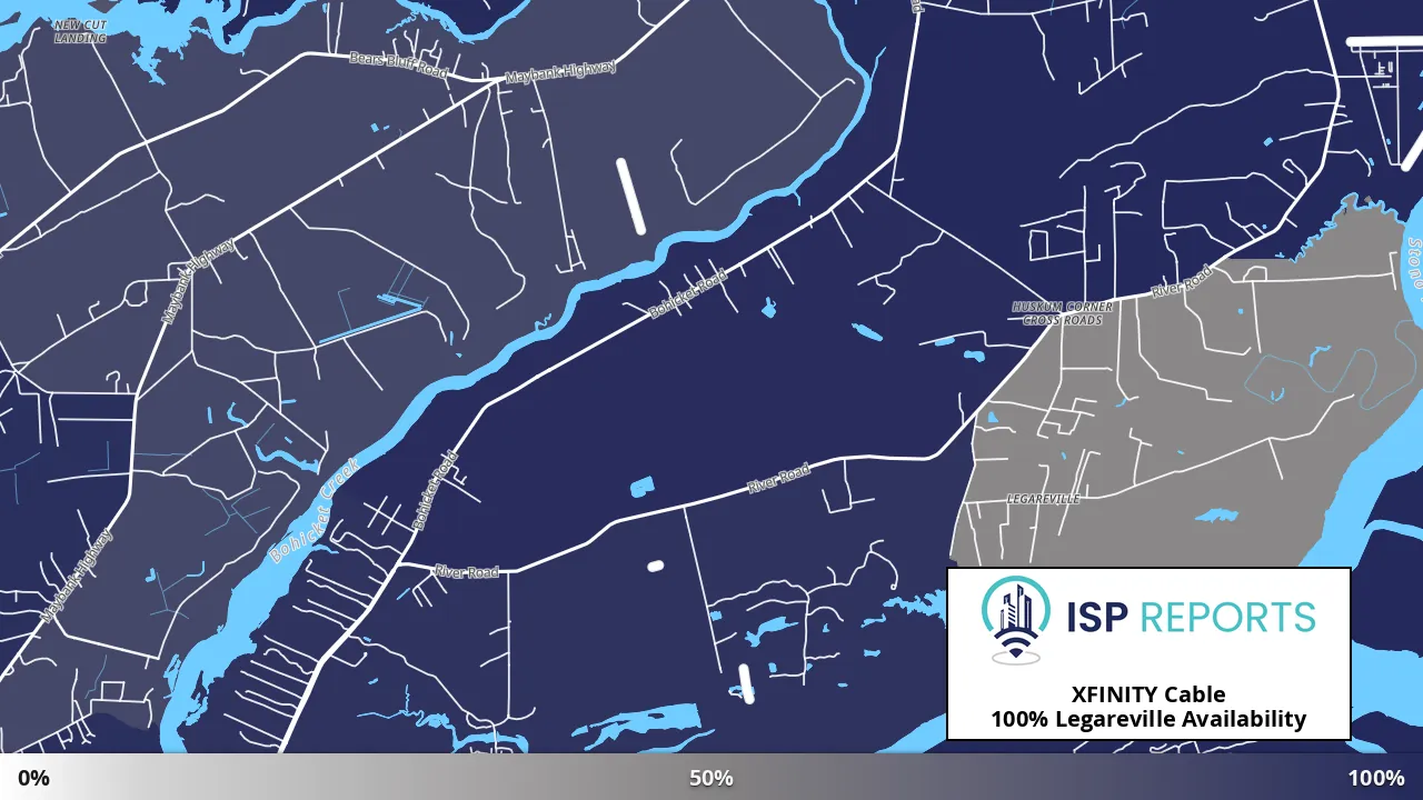 Legareville, SC map of internet availability