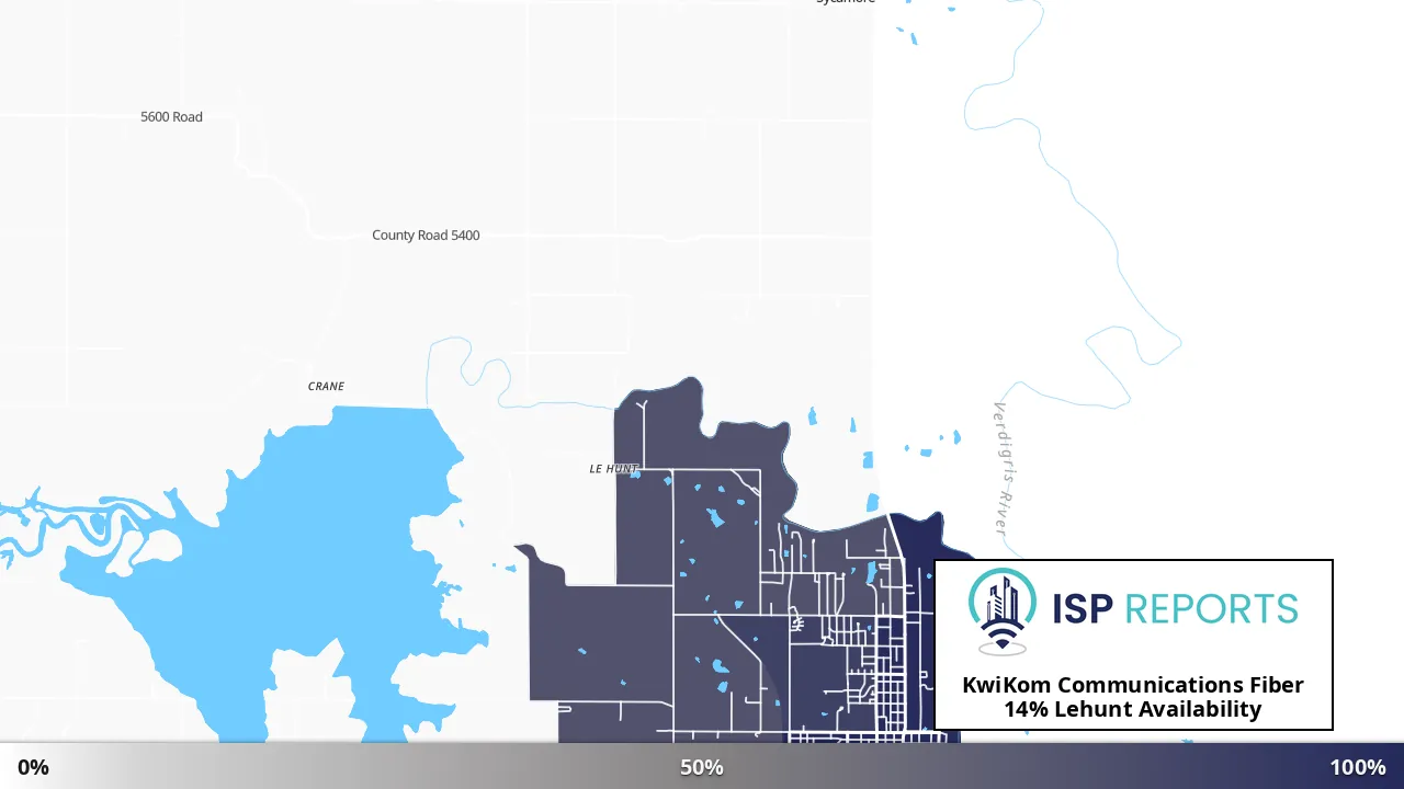 Lehunt, KS map of internet availability