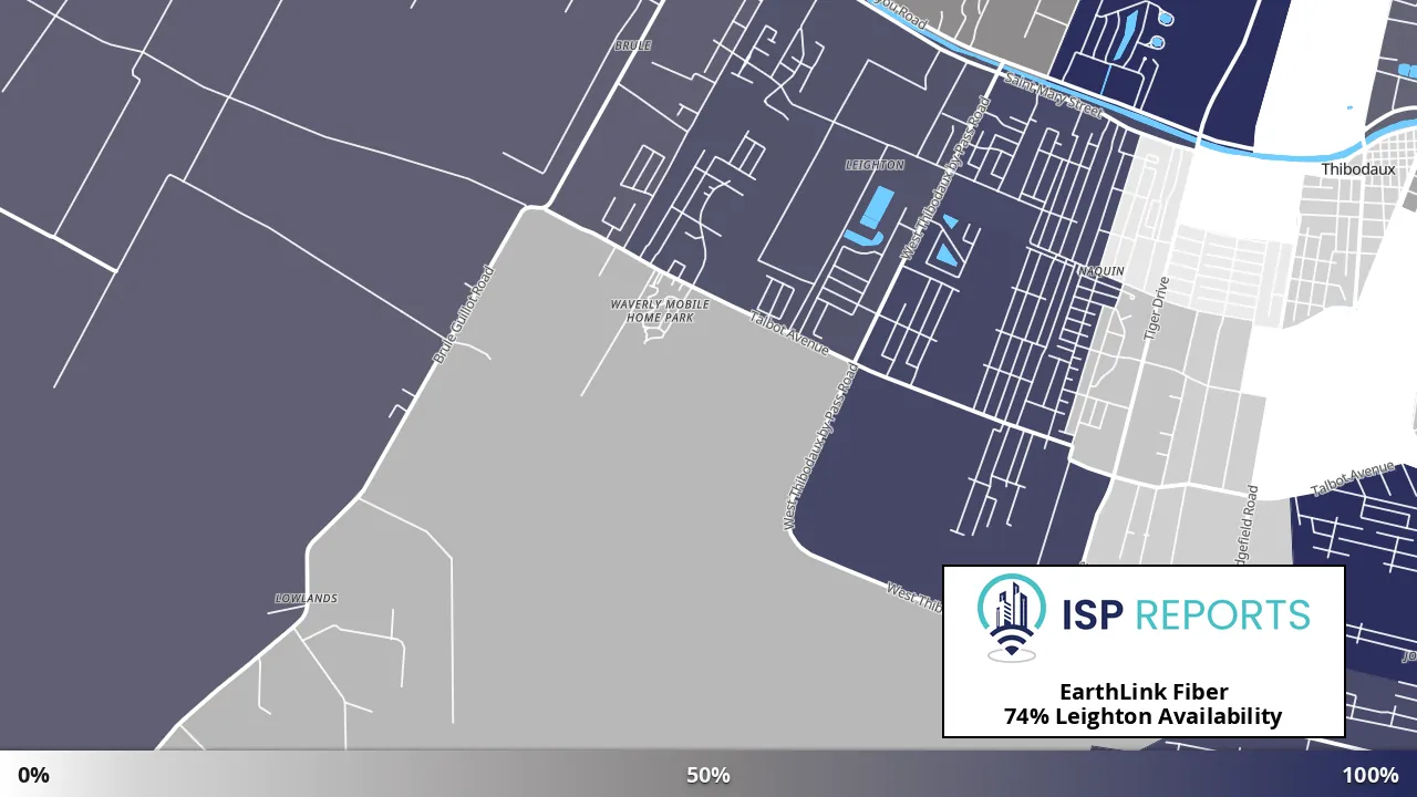 Leighton, LA map of internet availability