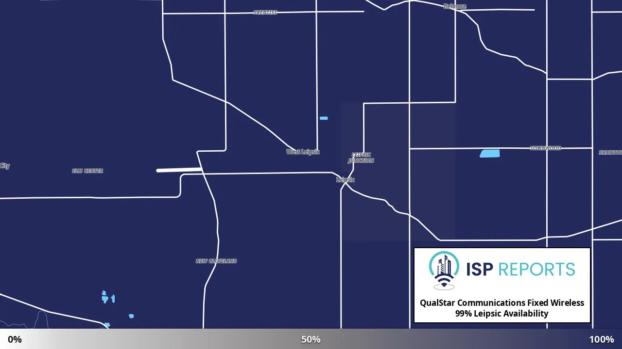 Leipsic, OH map of internet availability