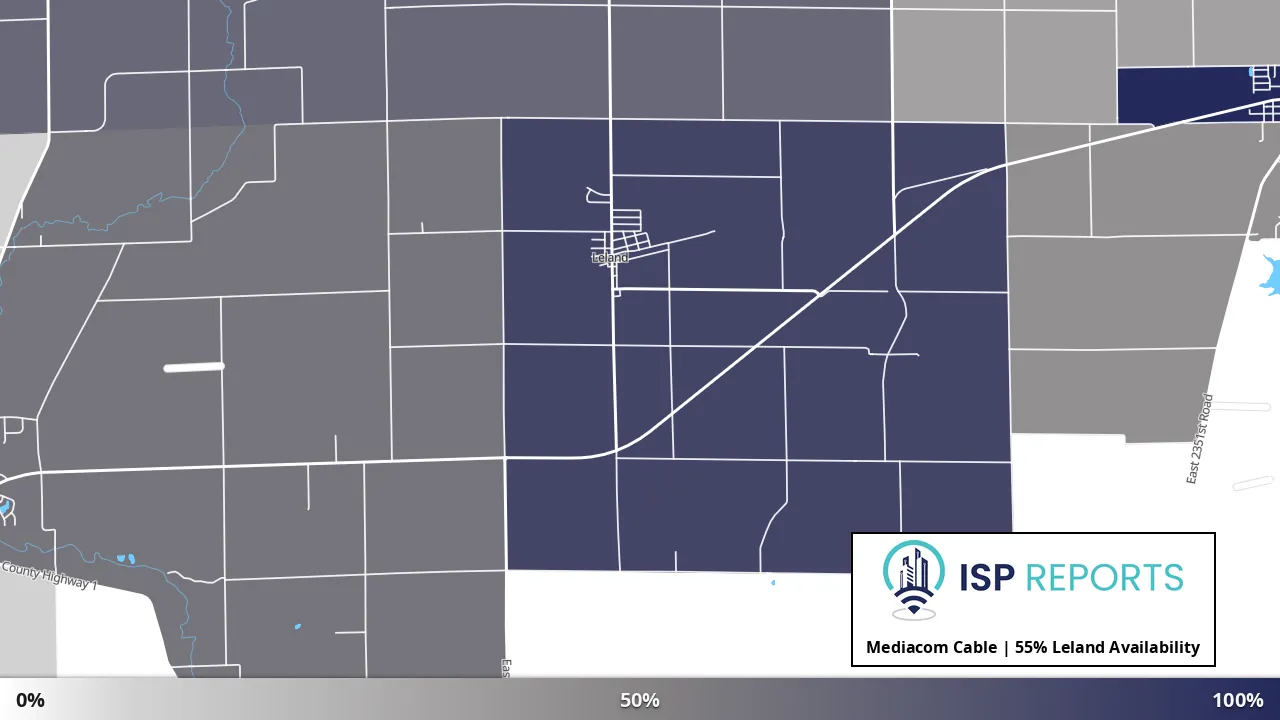 Leland, IL map of internet availability