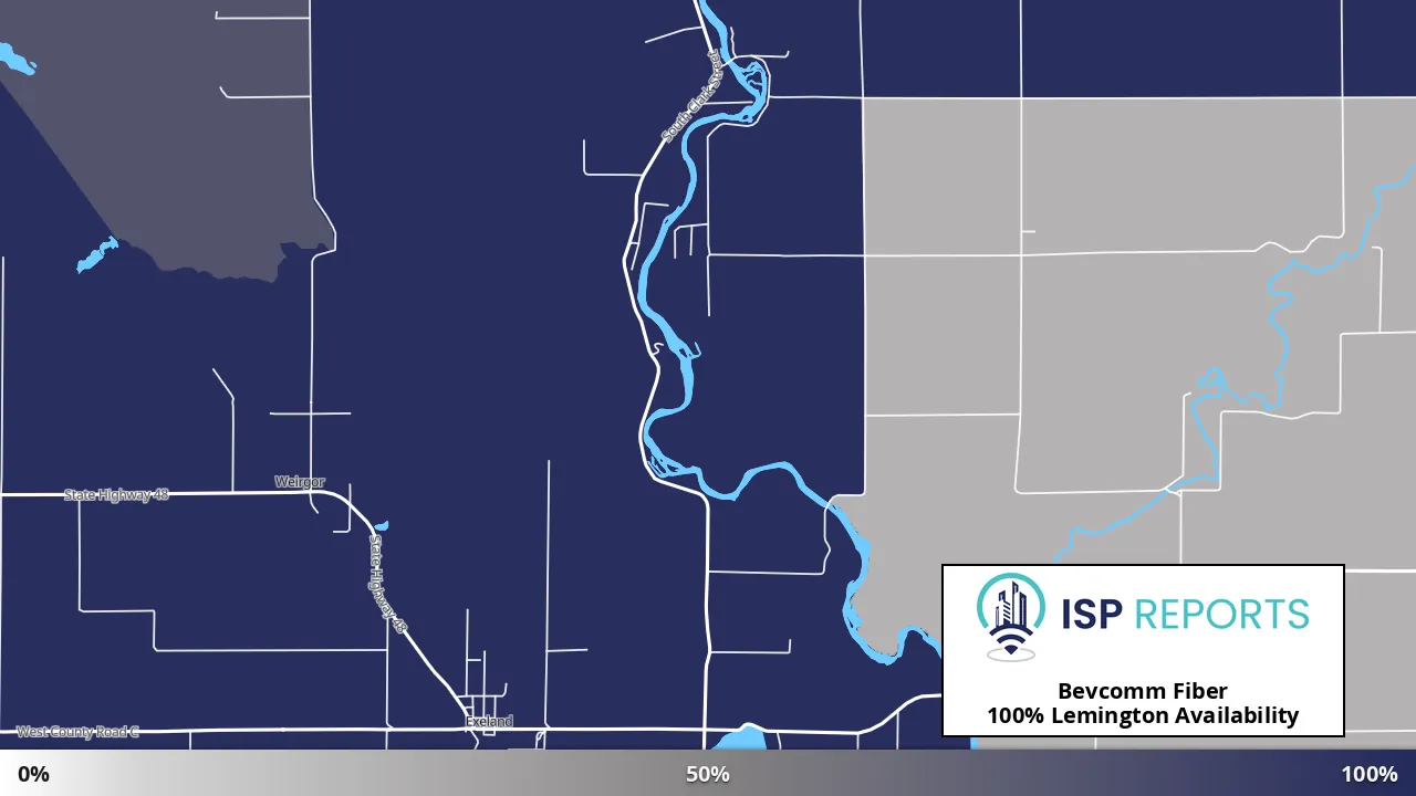 Lemington, WI map of internet availability