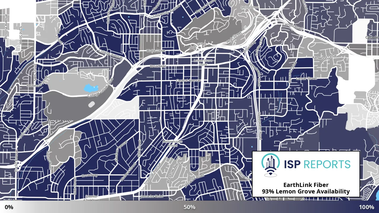 Lemon Grove, CA map of internet availability