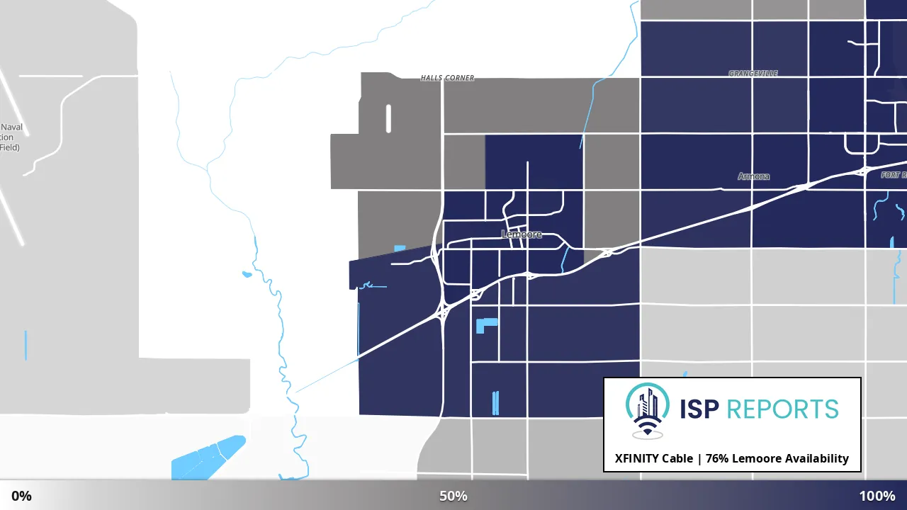 Lemoore, CA map of internet availability
