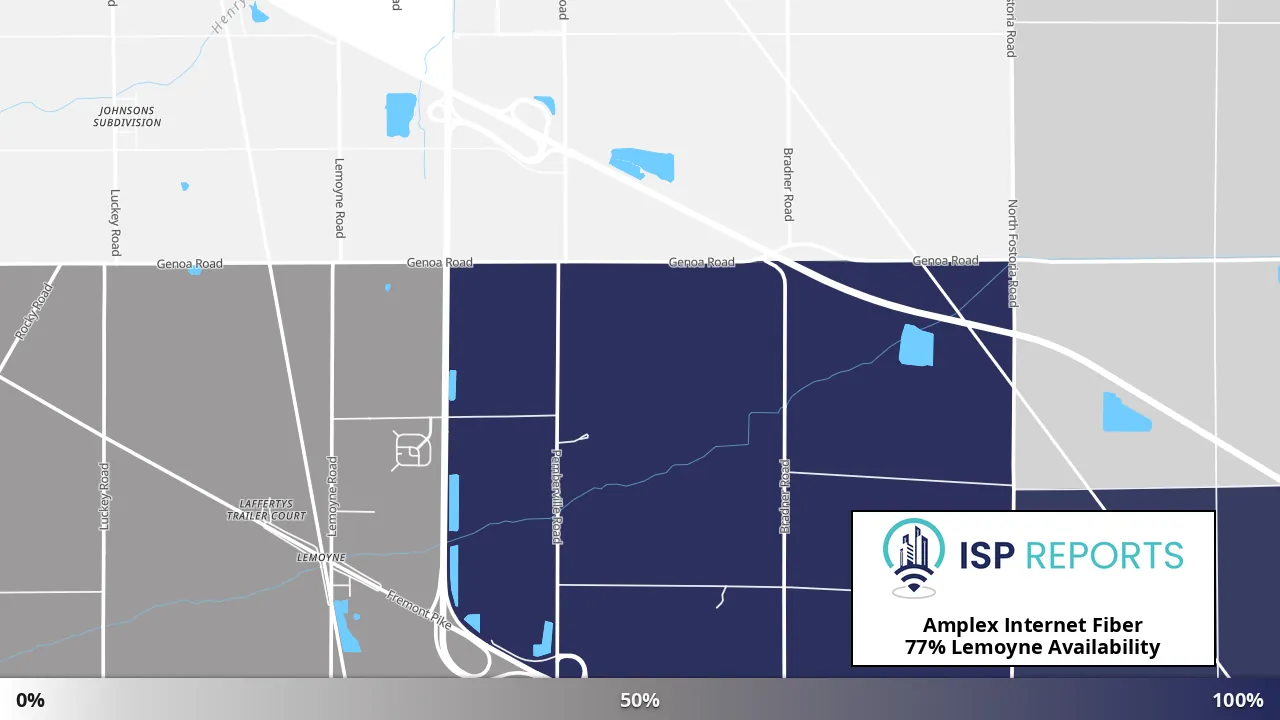 Lemoyne, OH map of internet availability