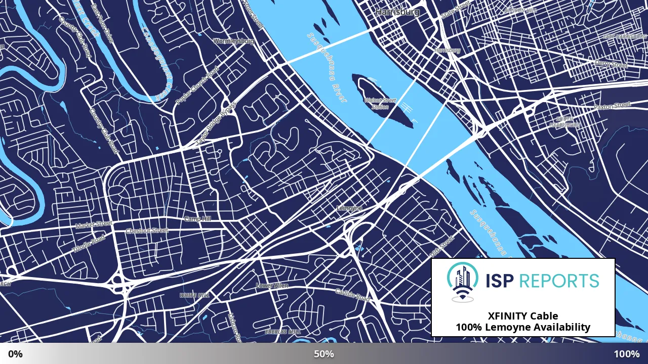 Lemoyne, PA map of internet availability
