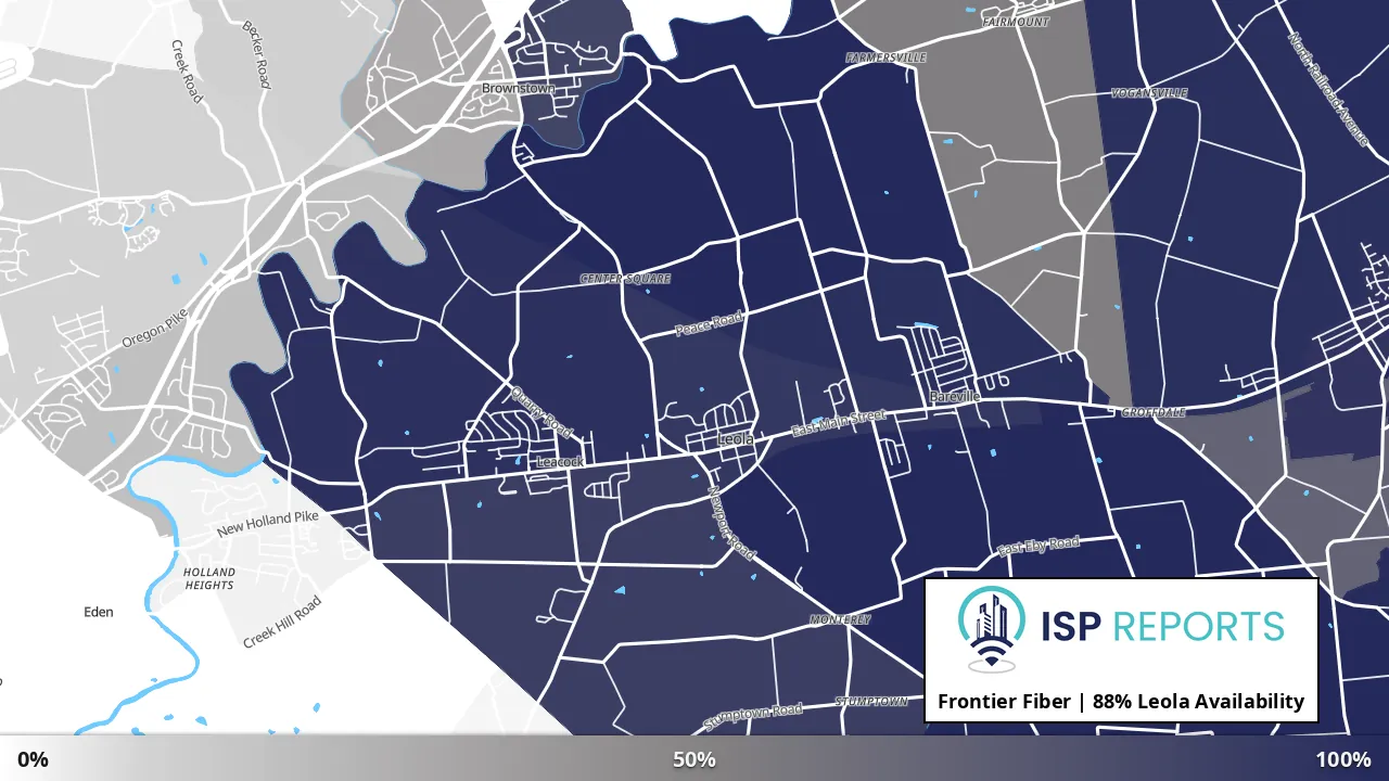 Leola, PA map of internet availability
