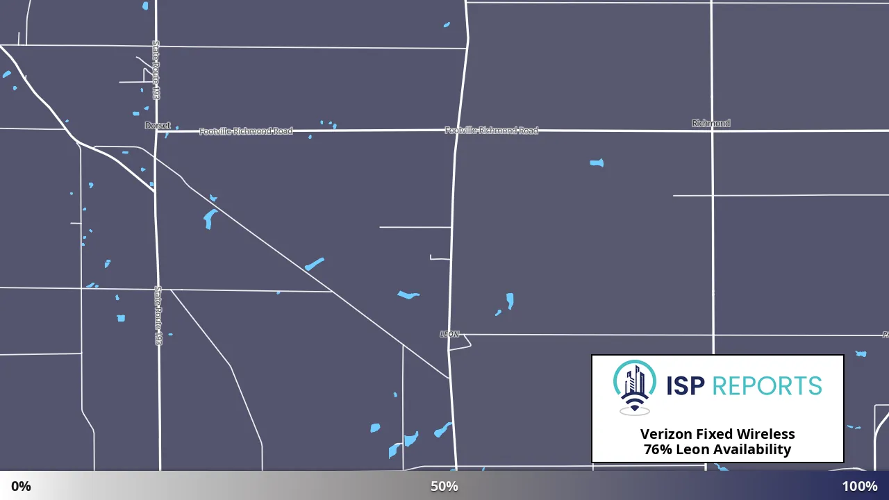 Leon, OH map of internet availability