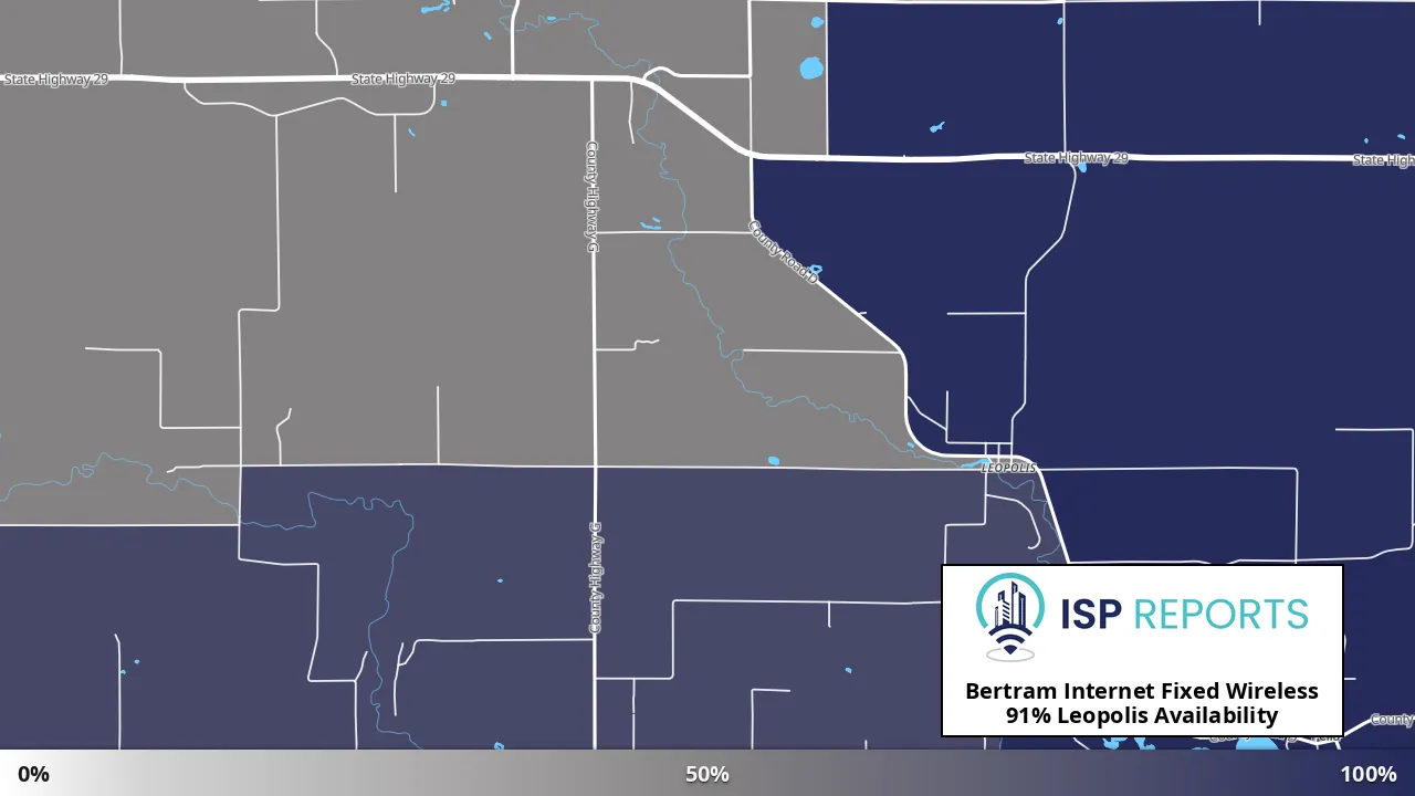 Leopolis, WI map of internet availability